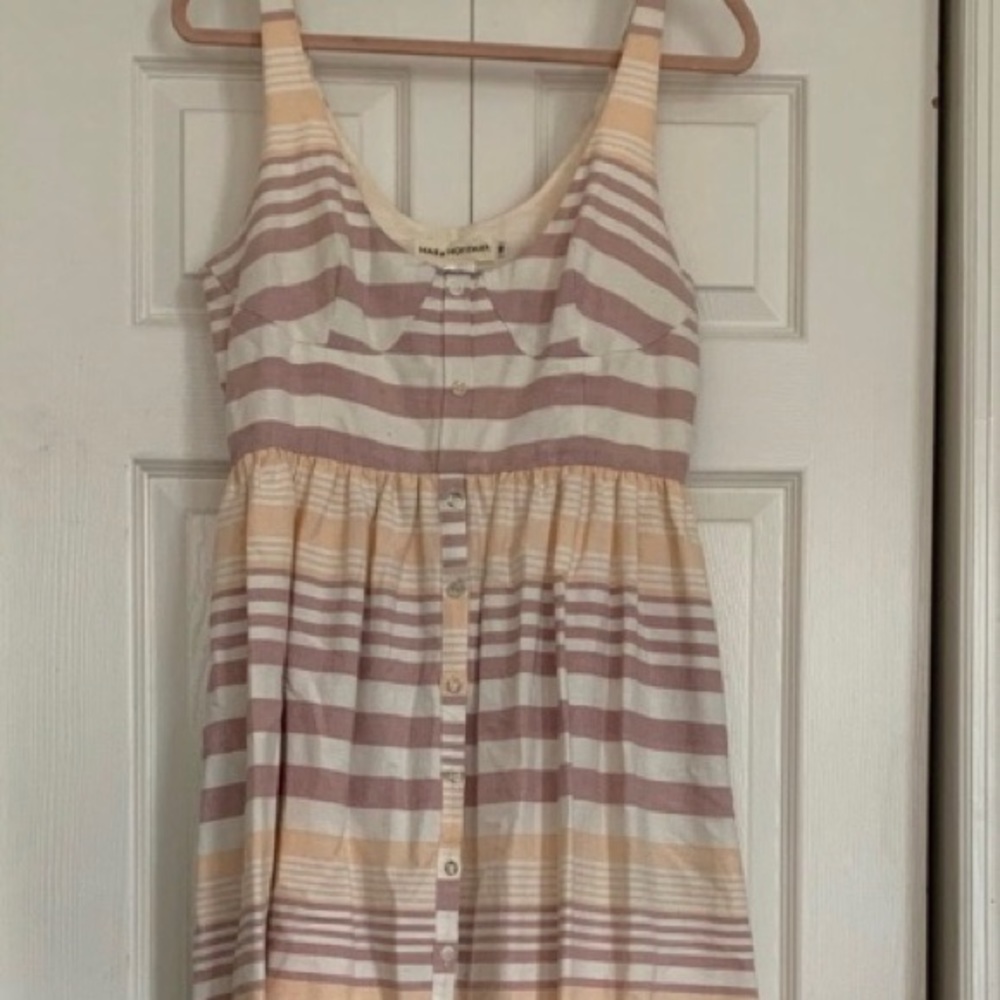 READ Mara Hoffman Striped Sleeveless Midi Dress 10